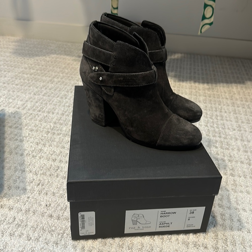 Rag And Bone Barrow Boot Asphalt Suede. Size 8 - image 1